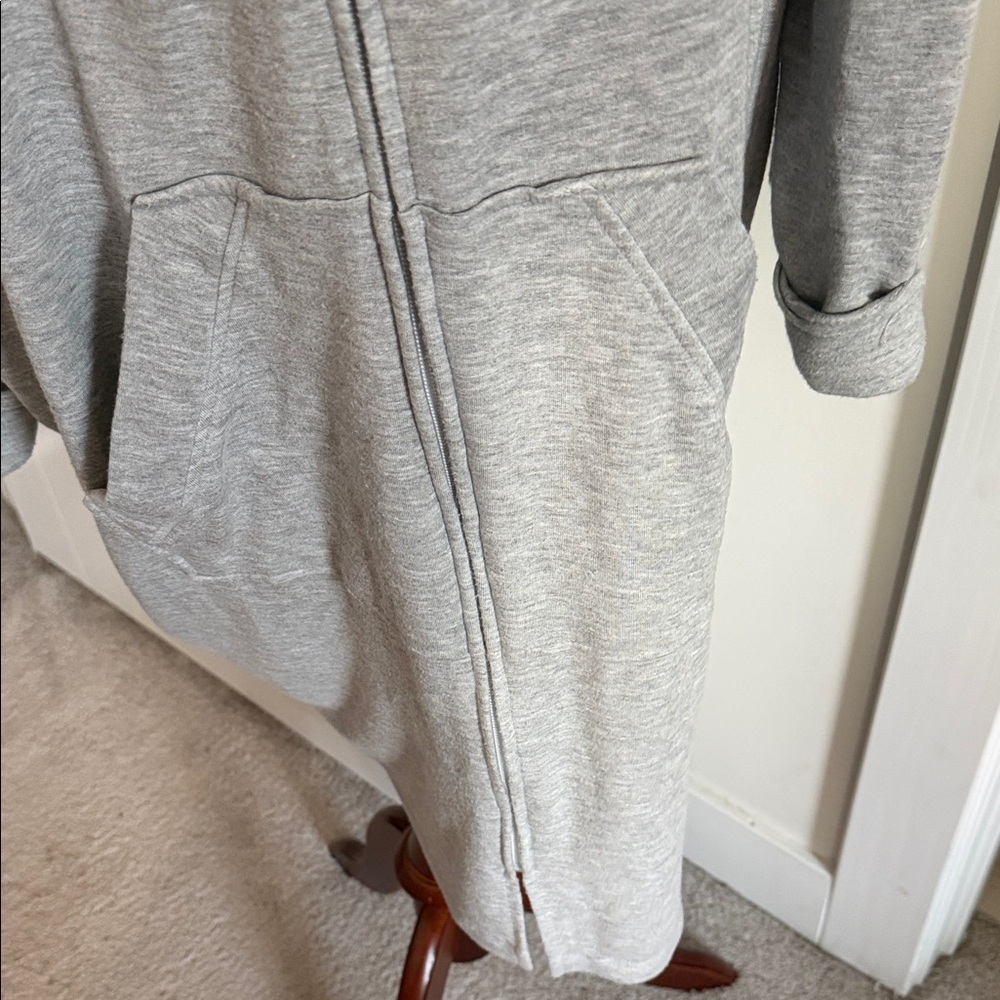 Gray Women's Robe with Zipper Back - Picture 4 of 6